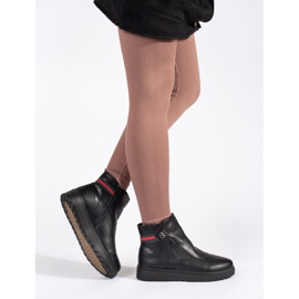Botine negre confortabile izolate de damă negru 1