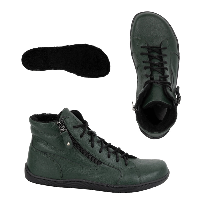 Olivier Pantofi de iarna din piele desculta 1261 verde 1 Olivier Pantofi de iarna din piele desculta 1261 verde 1