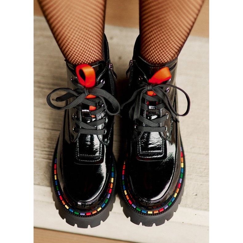 Botine Negre De Lucrator Piele Anafra Cu Fermoar negru 2