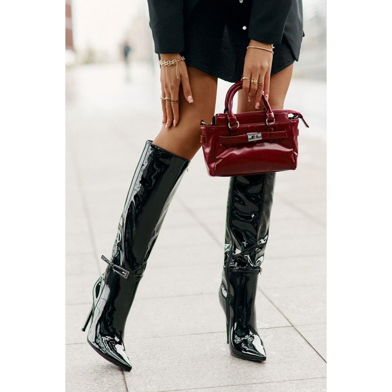 Cizme Izolate Brevet Pe Toc Înalt Cu Cataramă, Tameliae Negru 2 Cizme Izolate Brevet Pe Toc Înalt Cu Cataramă, Tameliae Negru 2