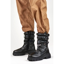 Cizme de zapada dama cu talpa groasa, neagra OH-29B negru 1