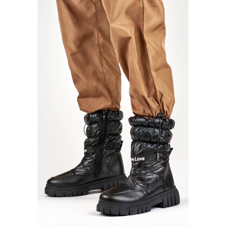Cizme de zapada dama cu talpa groasa, neagra OH-29B negru 1