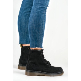 Cizme de muncitor din piele intoarsa neagra H1080B de dama negru 2