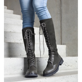 Cizme verzi cu slip-on cu partea superioară elastică de la Verradi verde 1