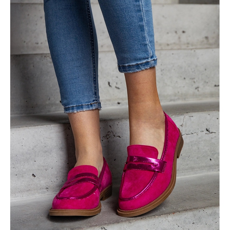 Mocasini roz din catifea cu inserții strălucitoare de la Leonolena 2 Mocasini roz din catifea cu inserții strălucitoare de la Leonolena 2