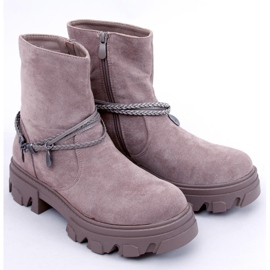 Botine plate de dama Connie Taupe bej 1