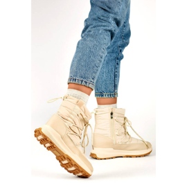 Cizme de zapada dama cu platforma, bej 24-16321BE 2