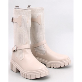 Cizme Rhea Beige cu partea superioară flexibilă bej 1