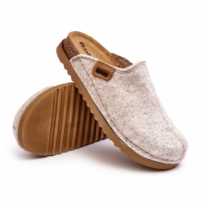 Pantofi de acasă pentru femei Papuci Inblu DJ000010 Bej deschis 3