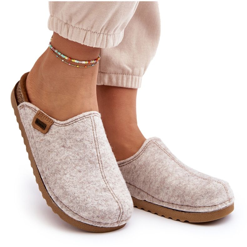 Pantofi de acasă pentru femei Papuci Inblu DJ000010 Bej deschis 4
