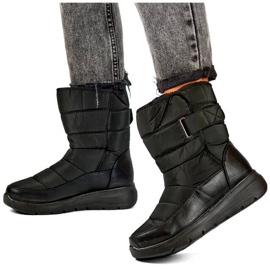Cizme de zăpadă izolate de damă cu velcro, negre W82B negru 1