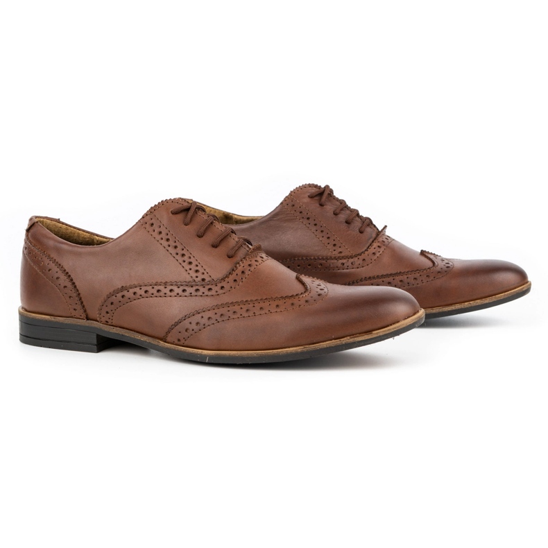 Olivier Pantofi formali din piele Brogues 306GT maro 5