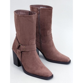 Cizme cowboy din piele intoarsa Hardin Khaki maro 1 Cizme cowboy din piele intoarsa Hardin Khaki maro 1