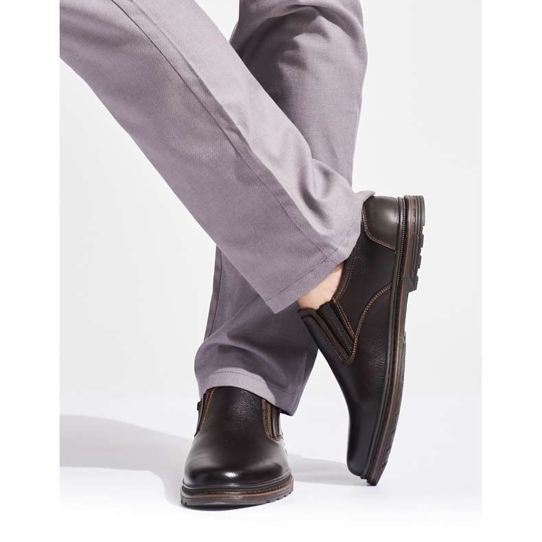 Pantofi de bărbați maro închis 1