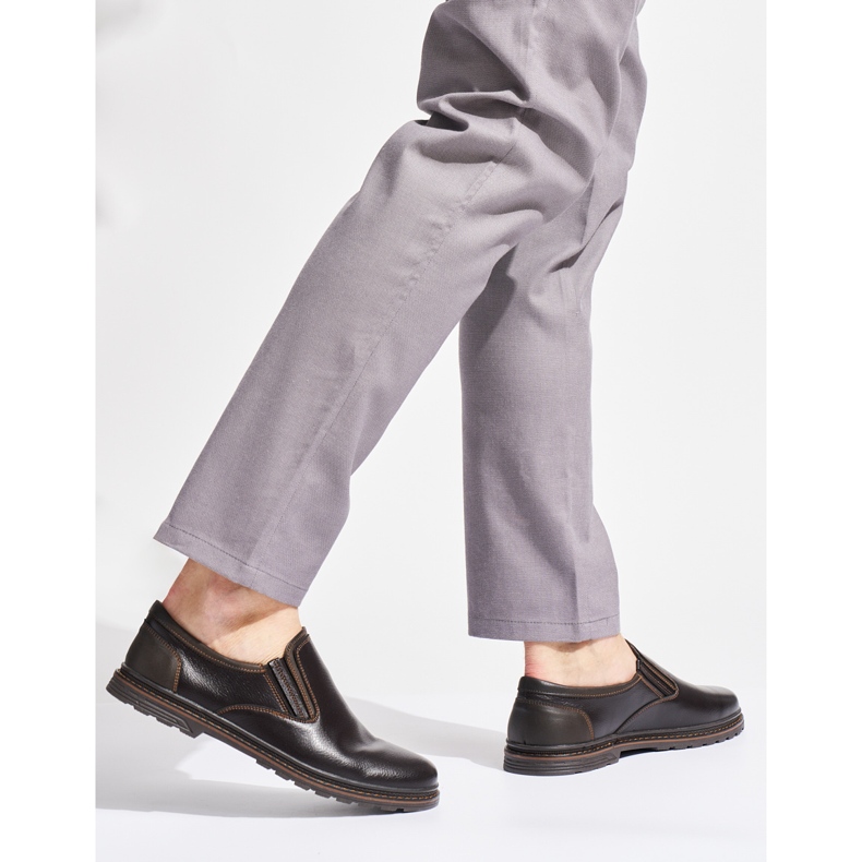 Pantofi de bărbați maro închis 2