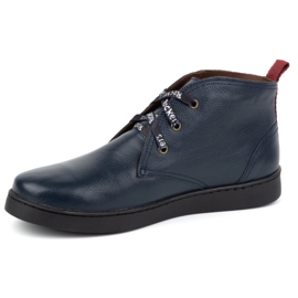 Pantofi Chukka din piele pentru barbati KAMPOL 110/63 bleumarin albastru 1