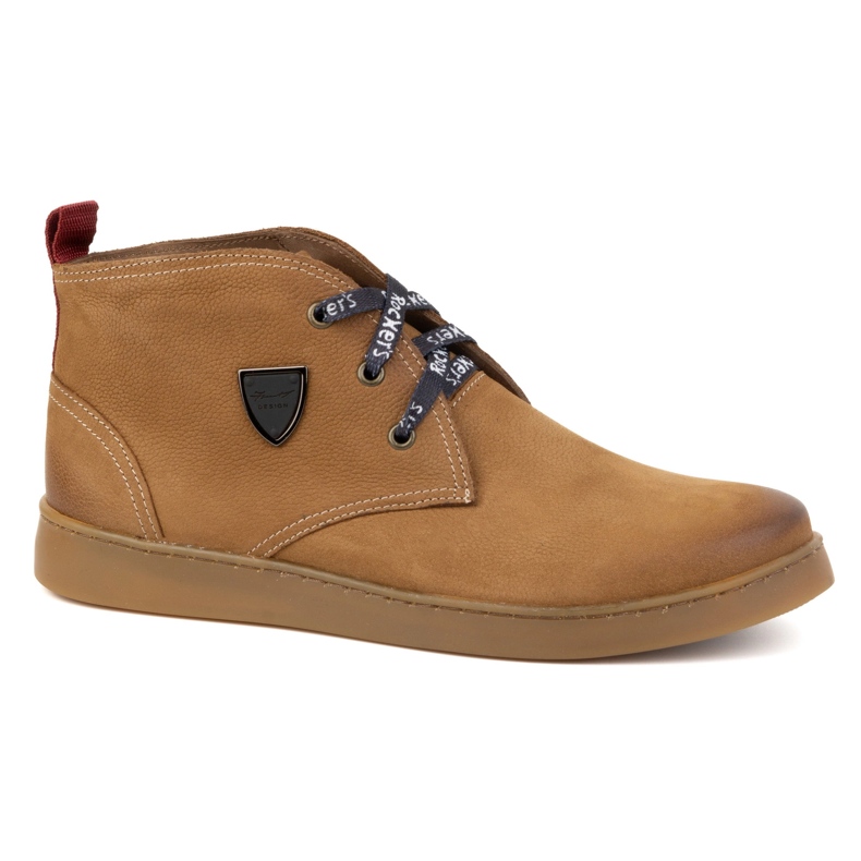 Pantofi bărbați din piele Chukka KAMPOL 110/410 maro deschis bej 1 Pantofi bărbați din piele Chukka KAMPOL 110/410 maro deschis bej 1