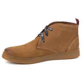 Pantofi bărbați din piele Chukka KAMPOL 110/410 maro deschis bej 2