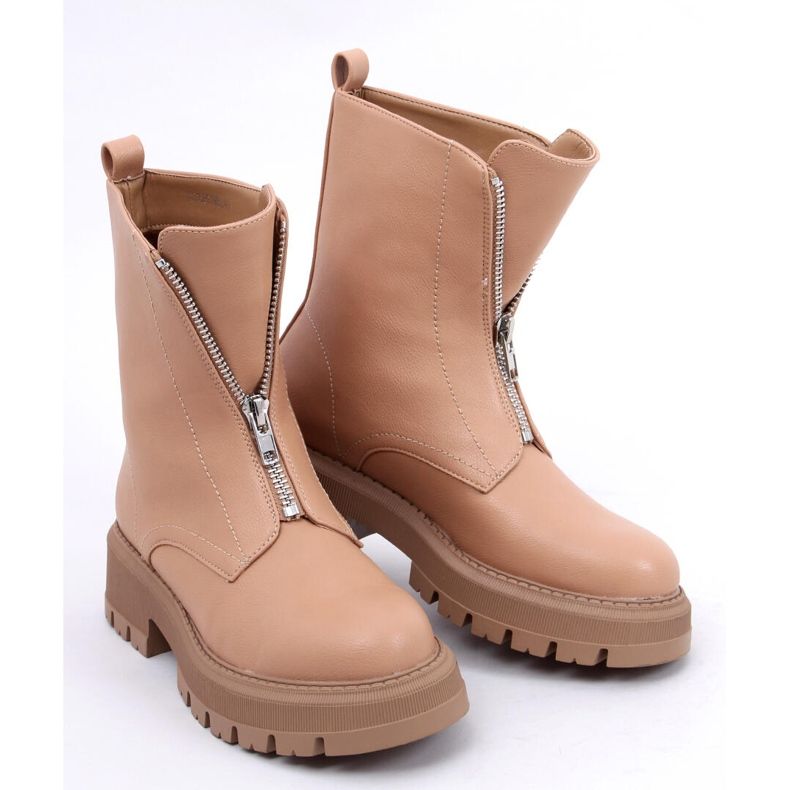 Cizme militare Laura Camel bej 1