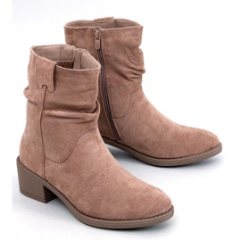 Botine Raney Khaki din piele intoarsa cu toc joase bej 1 Botine Raney Khaki din piele intoarsa cu toc joase bej 1