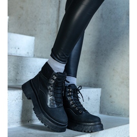 Adidasi negri cu talpa groasa si blana Best negru 1