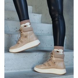 Botine Rosemarie bej cu talpa groasa 1 Botine Rosemarie bej cu talpa groasa 1