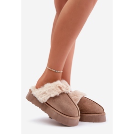 Cizme de zăpadă de damă cu talpă groasă și blană, Doriola bej închis 1