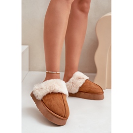 Cizme De Zapada De Dama Pe Talpa Groasa Cu Blana Doriola Camel maro 2