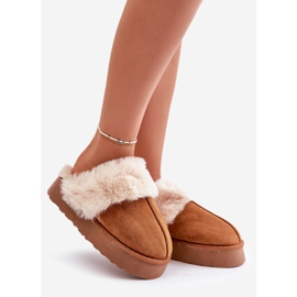 Cizme De Zapada De Dama Pe Talpa Groasa Cu Blana Doriola Camel maro 1