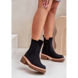 Cizme Chelsea izolate cu fermoar, Black Linneviae negru 2
