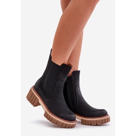 Cizme Chelsea izolate cu fermoar, Black Linneviae negru 1 Cizme Chelsea izolate cu fermoar, Black Linneviae negru 1
