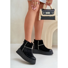 Cizme De Zapada De Piele De piele intoarsa Pe Platforma Si Pana Maciejka 06769-01 Negru 2