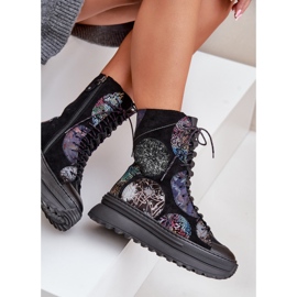 Cizme din piele intoarsa pe platforma calda Maciejka 06565-01 Negru 7