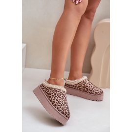 Cizme De Zapada Dama Platforma Izolata cu Blana Leopard, Maro, Remenia 2 Cizme De Zapada Dama Platforma Izolata cu Blana Leopard, Maro, Remenia 2