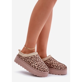 Cizme De Zapada Dama Platforma Izolata cu Blana Leopard, Maro, Remenia 1 Cizme De Zapada Dama Platforma Izolata cu Blana Leopard, Maro, Remenia 1