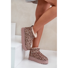 Cizme De Zapada De Dama Cu Imprimeu Leopard Pe Platforma, Izolate Cu Blana, Xamella Maro 2
