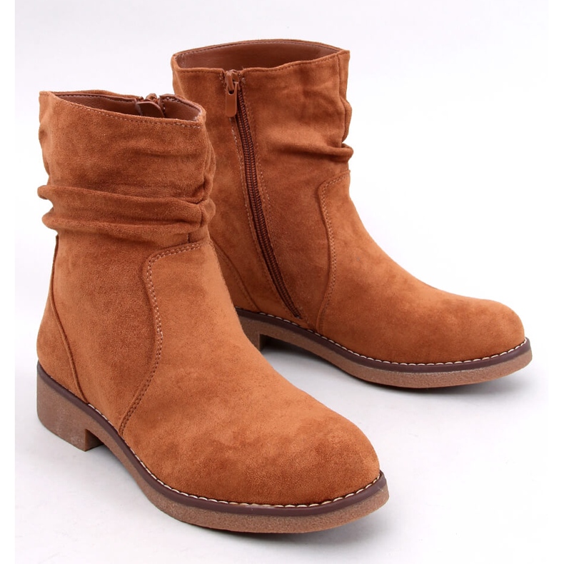 Botine cu volane Bracy Camel maro 1 Botine cu volane Bracy Camel maro 1