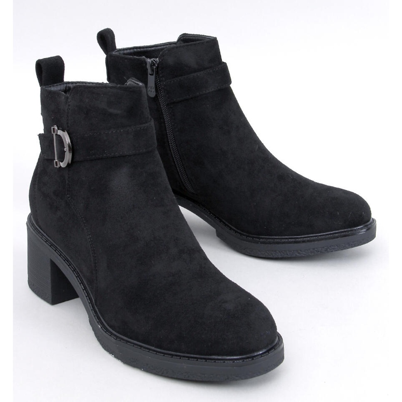 Duncans Botine negre cu toc mic negru 1