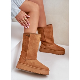 Cizme de zapada cu platforma inalta Big Star OO274893 Camel maro 2