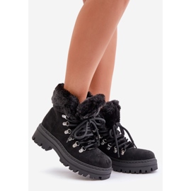 Trappers Damă Cu șireturi, Cu Blană, Vaminia Neagră negru 1 Trappers Damă Cu șireturi, Cu Blană, Vaminia Neagră negru 1