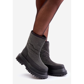 Cizme De Zapada Decorate Avivina Neagra Cu Platforma Si Toc Plat negru 1 Cizme De Zapada Decorate Avivina Neagra Cu Platforma Si Toc Plat negru 1