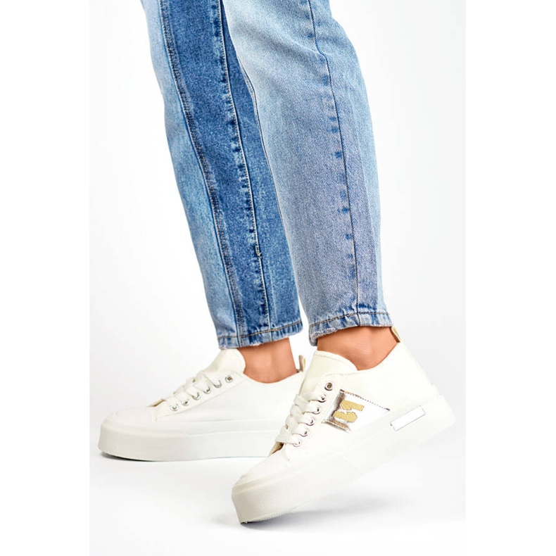 Adidași cu talpă groasă, albi LY100W 2