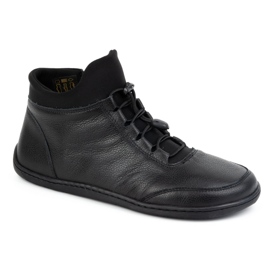 WASAK Pantofi dama desculți, căptușiți cu lână, piele 0767W, negru 1