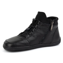 WASAK Pantofi dama desculți, căptușiți cu lână, piele 0767W, negru 2