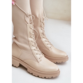 Cizme Bej Iranel Slip-On Cu Față De șosete 2