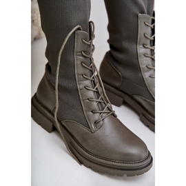 Cizme slip-on cu partea superioară a șosetei, Iranel verde închis 2 Cizme slip-on cu partea superioară a șosetei, Iranel verde închis 2