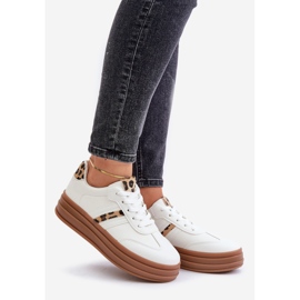 Pantofi de damă cu platformă leopard Dravinnia alb 1