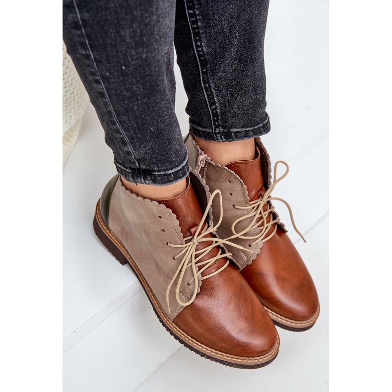 S.Barski Cizme plate din piele izolată Moreto maro 2