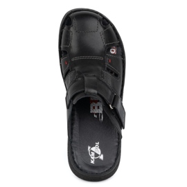 Papuci de piele pentru bărbați KAMPOL Polskie stogie 221KAM negru 4