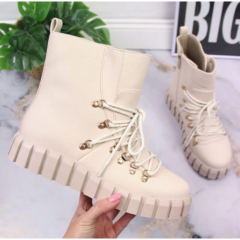 Cizme cu platformă izolată Potocki W WOL108B bej 1